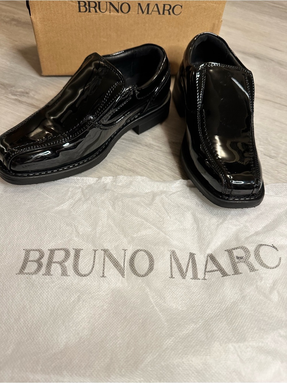 Bruno Marc - Kid’s Black Patent Leather Slip-On Loafers
